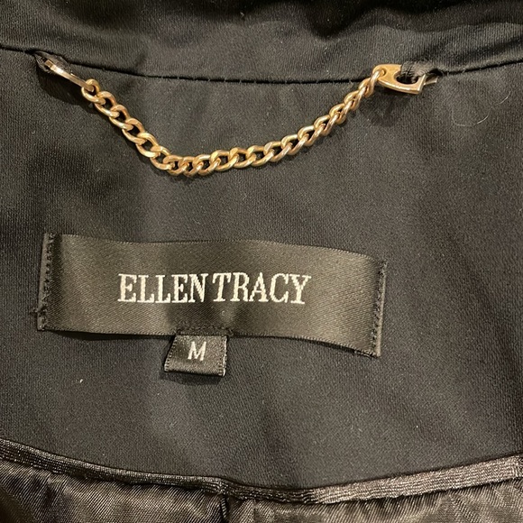Ellen Tracy Black Raincoat Button Front Belted Petites M Removable
Hood - Picture 6 of 9